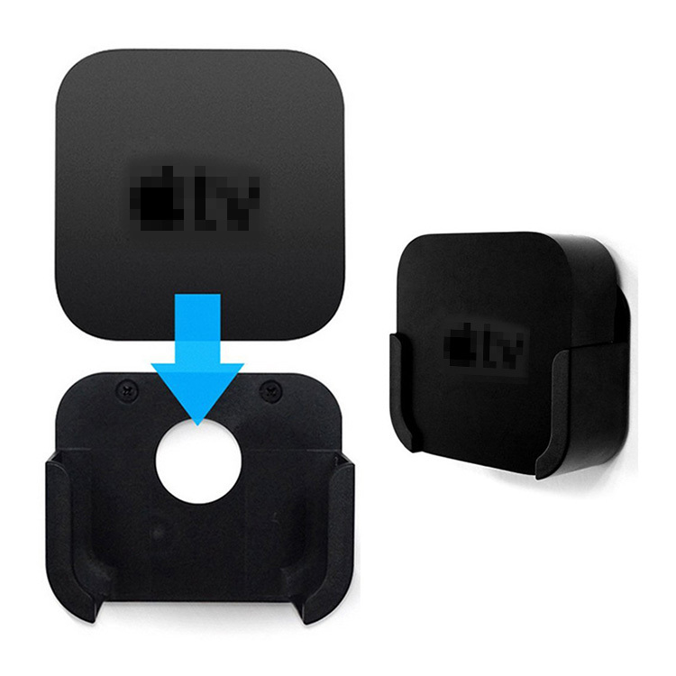 Apple TV 4K 第3世代 第2世代 第1世代 対応 マウント カバー プラスチック ホルダー 壁掛け ブラケット 2022 / 2021 / 2017 モデル ブラック アップル TV｜keitaiichiba
