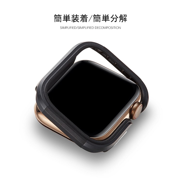 Apple Watch Series 6/5/4/SE ケース カバー TPU + サイドアルミバンパー 44mm/40mm 液晶保護なし かっこいい  かわいい おしゃれ 簡単装着