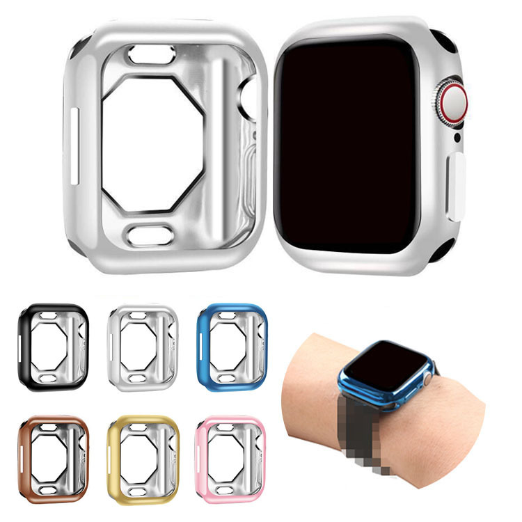 Apple Watch Series 9/8/7 ケース シンプル メッキ カバー アップルウォッチ シリーズ9/8/7 41mm/45mm ソフトケース 保護ケース 装着簡単｜keitaiichiba
