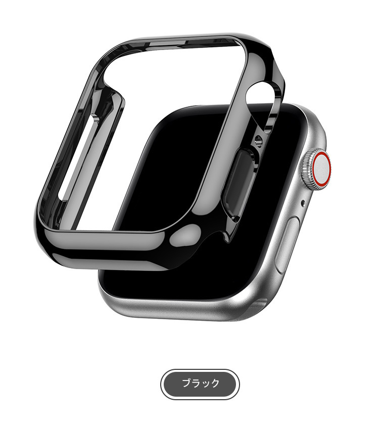 Apple Watch Series 9/8/7 ケース シンプル カバー メッキ アップルウォッチ シリーズ9/8/7 41mm/45mm ハードケース 保護ケース 装着簡単｜keitaiichiba｜05