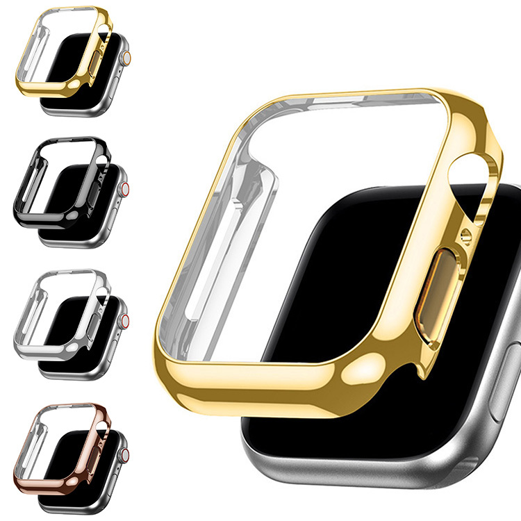 Apple Watch Series 9/8/7 ケース シンプル カバー メッキ アップルウォッチ シリーズ9/8/7 41mm/45mm ハードケース 保護ケース 装着簡単｜keitaiichiba