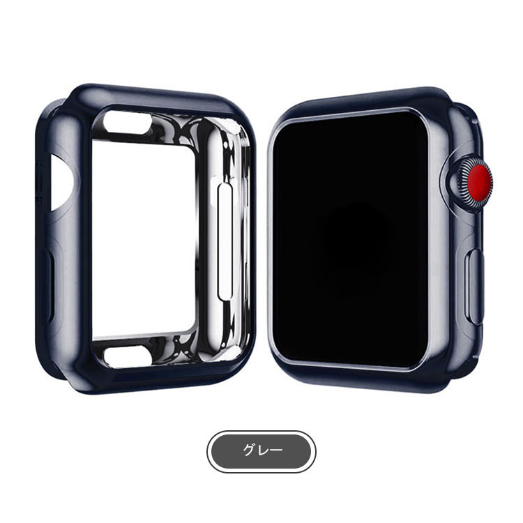 Apple Watch Series 9/8/7 ケース/カバー メッキ 41mm/45mm TPU メタル調 鏡面加工 アップルウォッチ シリーズ9/8/7 ソフトカバー｜keitaiichiba｜07