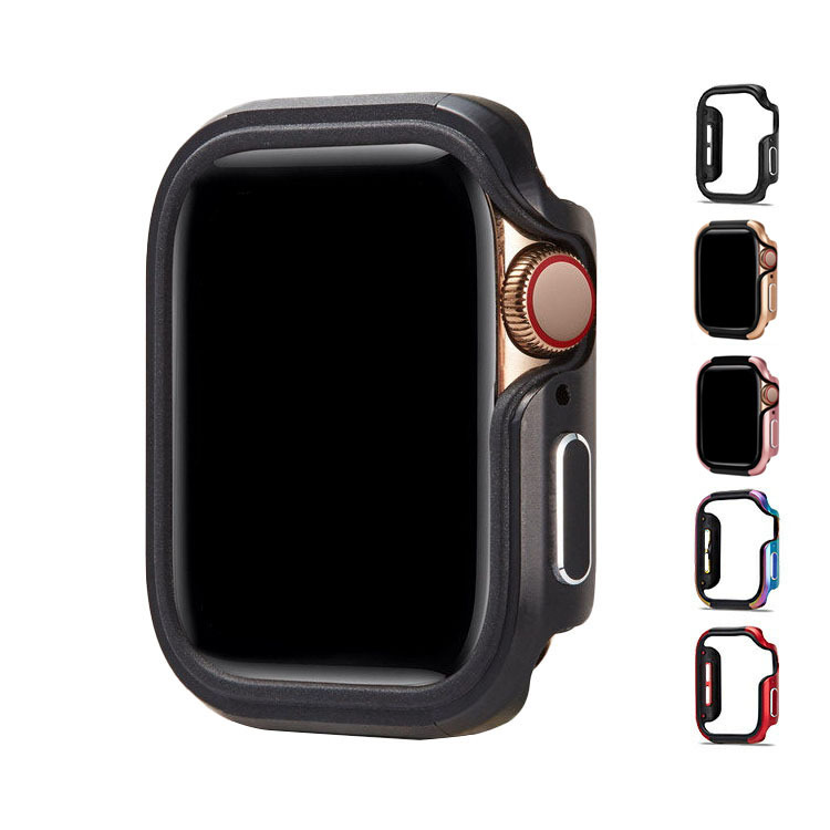 Apple Watch Series 9/8/7 ケース/カバー TPU＆サイドアルミバンパー 41mm/45mm かっこいい アップルウォッチ シリーズ9/8/7 バンパーカバー
