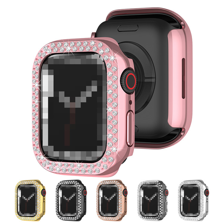 Apple Watch Series 9/8/7 ケース/カバー かわいい ラインストーン きらきら メッキ プラスチック ケース 41mm/45mm アップルウォッチ シリーズ9/8/7｜keitaiichiba