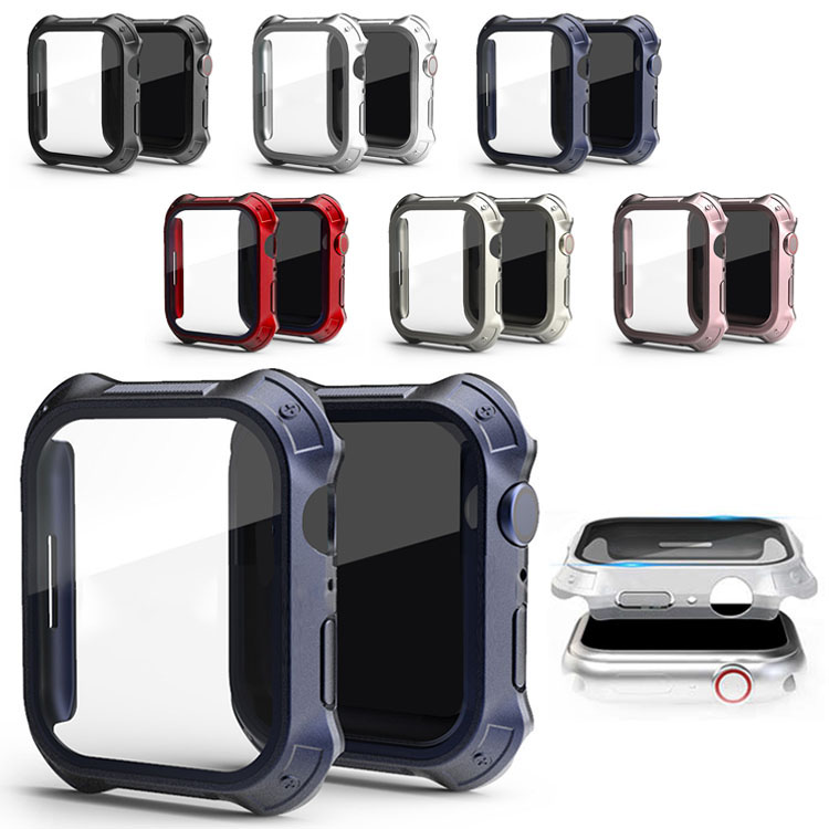 Apple Watch Series 9/8/7/Ultra 2/1 ケース ガラスフィルム ケース カバー 液晶保護カバー アップルウォッチ シリーズ9/8/7/ウルトラ2/1 41mm/45mm/49mm｜keitaiichiba