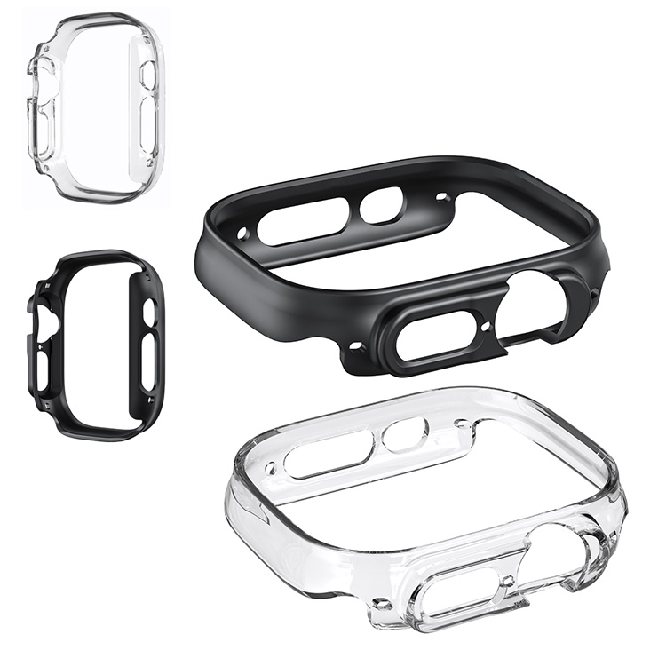 Apple Watch Series 9/8/7/Ultra 2/1 �P�[�X �N���A �u���b�N �J�o�[ �A�b�v�� �A�b�v���E�H�b�` �V���[�Y9/8/7/�E���g��2/1 41mm/45mm/49mm �n�[�h�P�[�X