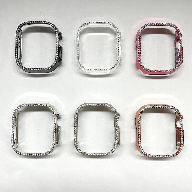 Apple Watch Series 9/8/7/Ultra 2/1 ケース カバー メッキ ラインストーン きらきら かわいい インスタ映え ハードケース アップルウォッチ｜keitaiichiba｜03