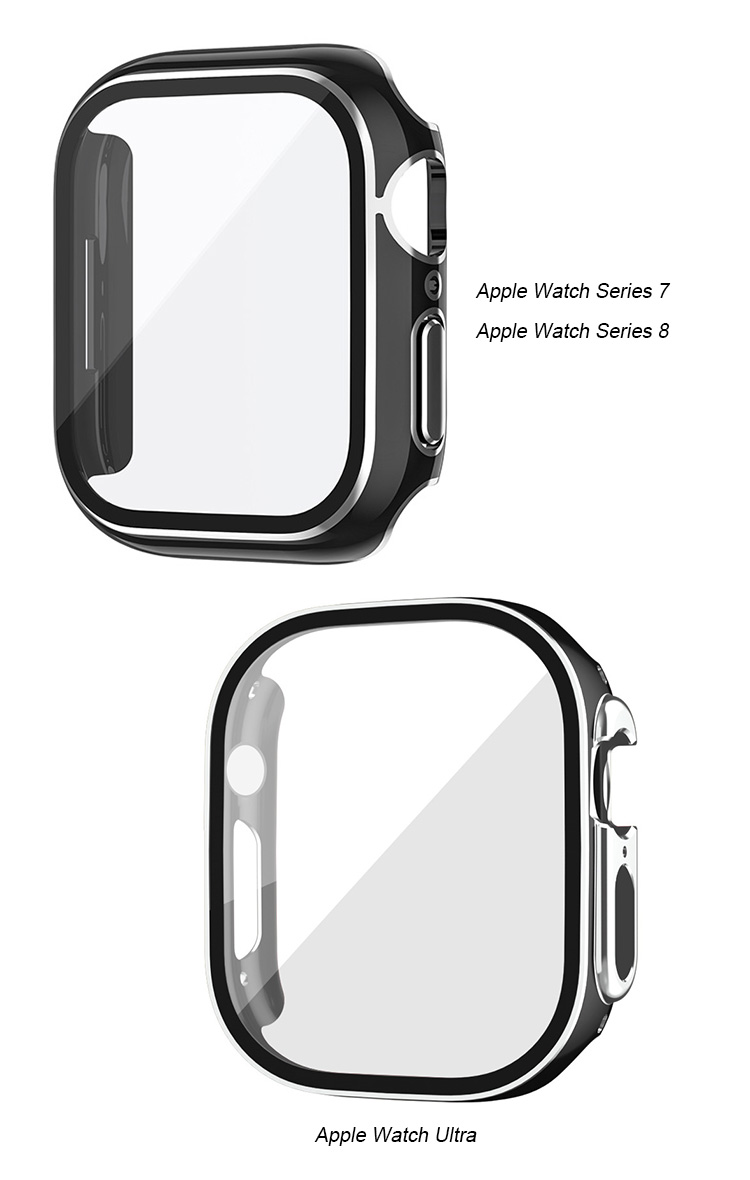 Apple Watch Series 9/8/7/Ultra 2/1 ケース カバー メッキ 強化ガラス（ガラスフィルム）付き 全面保護 液晶保護ケース アップルウォッチ｜keitaiichiba｜04