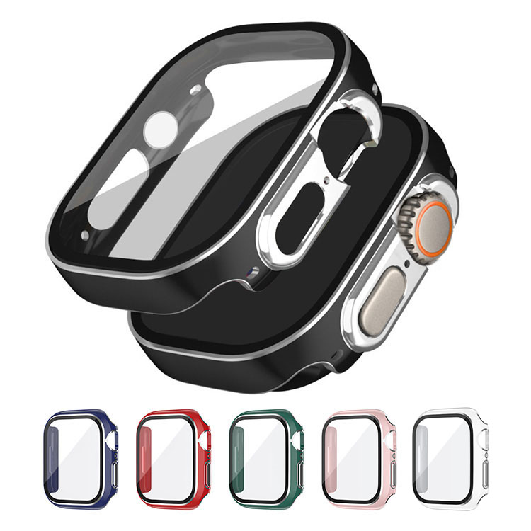 Apple Watch Series 9/8/7/Ultra 2/1 ケース カバー メッキ 強化ガラス（ガラスフィルム）付き 全面保護 液晶保護ケース アップルウォッチ｜keitaiichiba