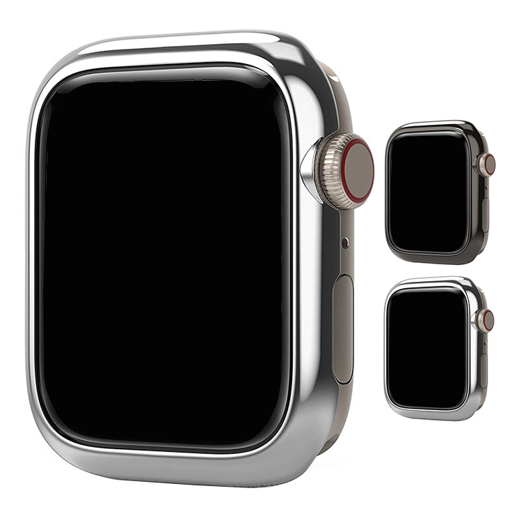 Apple Watch Series 9/8/7 カバー/ケース ステンレスバンパー 41mm/45mm かっこいい アップルウォッチ シリーズ9/8/7 バンパーカバー ステンレスフレーム｜keitaiichiba