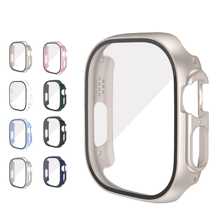 Apple Watch Series 9/8/7/Ultra 2/1 ケース カバー 強化ガラス（ガラスフィルム）付き 全面保護 液晶保護ケース アップルウォッチ｜keitaiichiba
