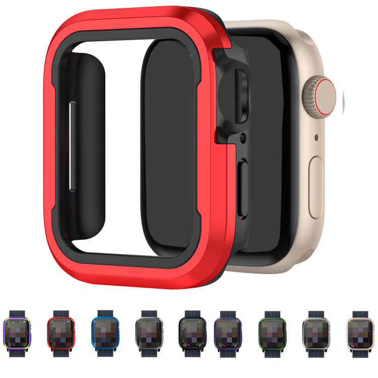 Apple Watch Series 9/8/7 ケース 耐衝撃 カバー TPU＆アルミバンパー 
