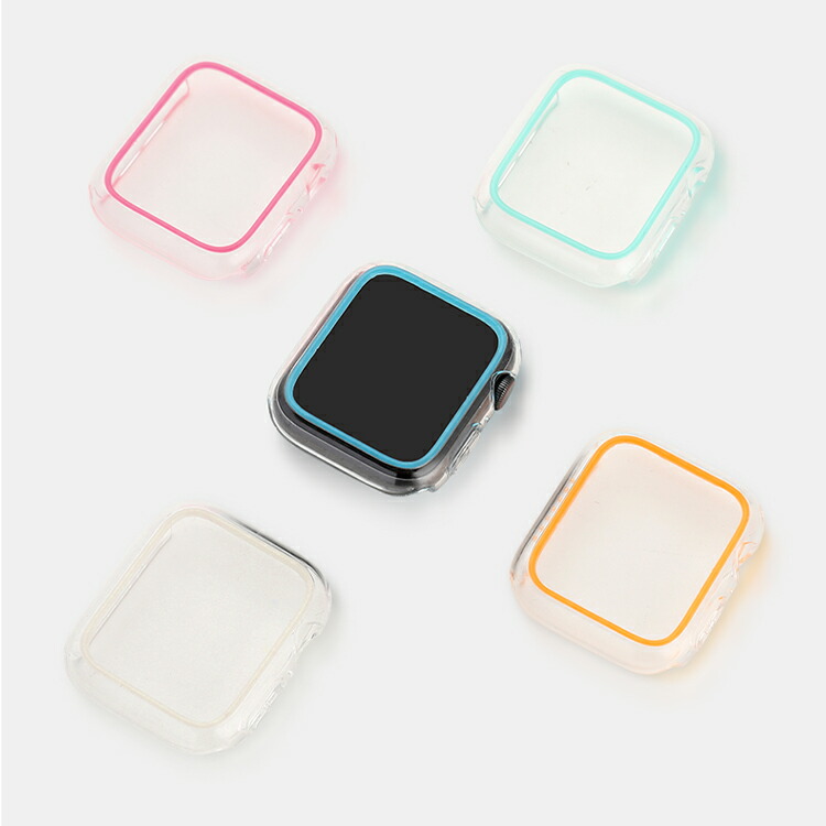 Apple Watch Series 9 ケース 耐衝撃 クリア プラスチック 透明 ケース 41mm/45mm かっこいい アップルウォッチ シリーズ9 バンパーカバー｜keitaiichiba｜03