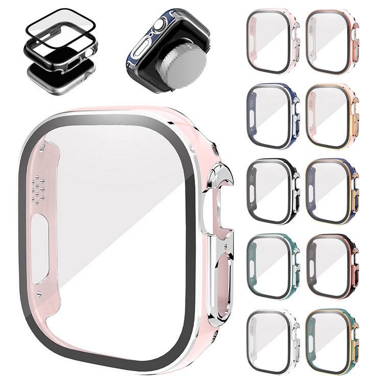 Apple Watch Ultra 2/1 �P�[�X �J�o�[ 49mm ���b�L �t���ʋ����K���X �S�ʕی� �t���ی�P�[�X �A�b�v���E�H�b�` �E���g��2/1