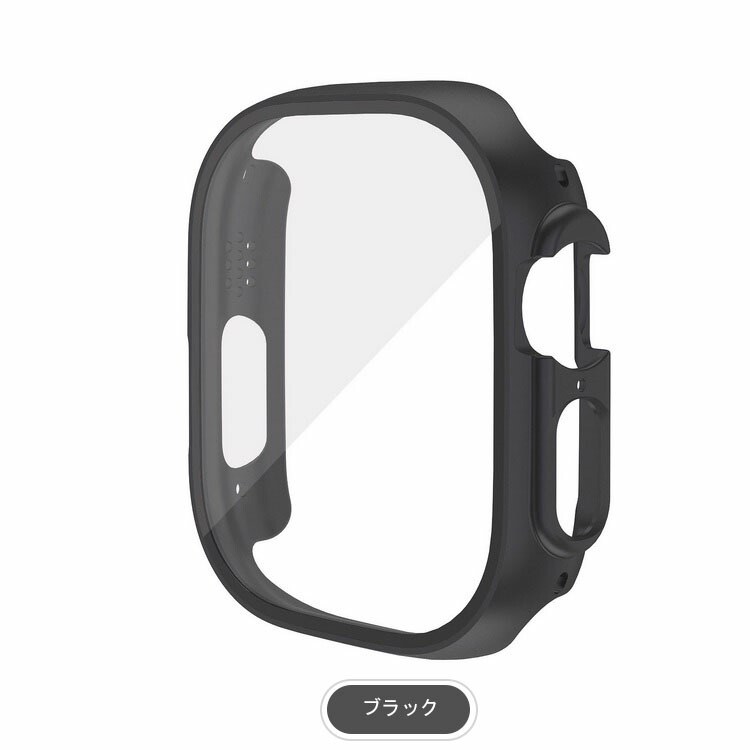 Apple Watch Ultra 2/1 ケース カバー 49mm 強化ガラス（ガラスフィルム）付き 全面保護 液晶保護ケース アップルウォッチ ウルトラ2/1 フィルム一体｜keitaiichiba｜04