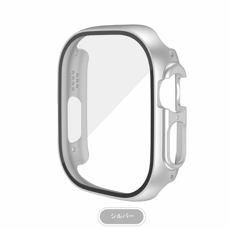 Apple Watch Ultra 2/1 ケース カバー 49mm 強化ガラス（ガラスフィルム）付き 全面保護 液晶保護ケース アップルウォッチ ウルトラ2/1 フィルム一体｜keitaiichiba｜07