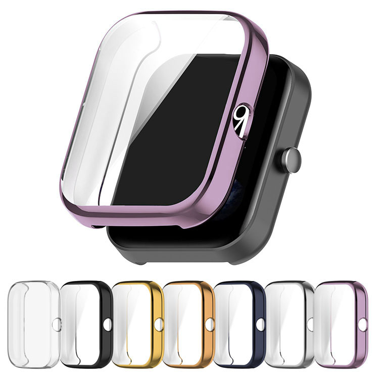 Amazfit Bip 3/Bip 3 Pro �P�[�X ���b�L TPU �ϏՌ��P�[�X/�J�o�[ �\�t�g �v���e�N�^�[�J�o�[ �t���ی� �A�}�Y�t�B�b�g Bip3/Bip3�v�� �P�F/�N���A