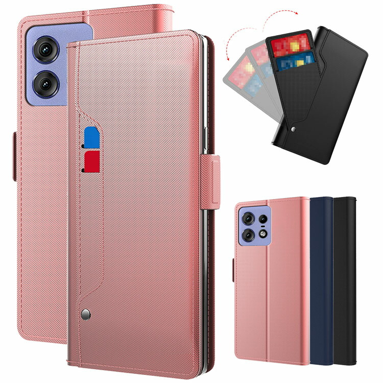 Motorola Edge 50 Pro / 50S Pro �P�[�X �蒠�^ �J�o�[ PU���U�[ �蒠�^���U�[�P�[�X �X�^���h�@�\ �J�[�h���[ �G�b�W 50 �v�� �A���h���C�h
