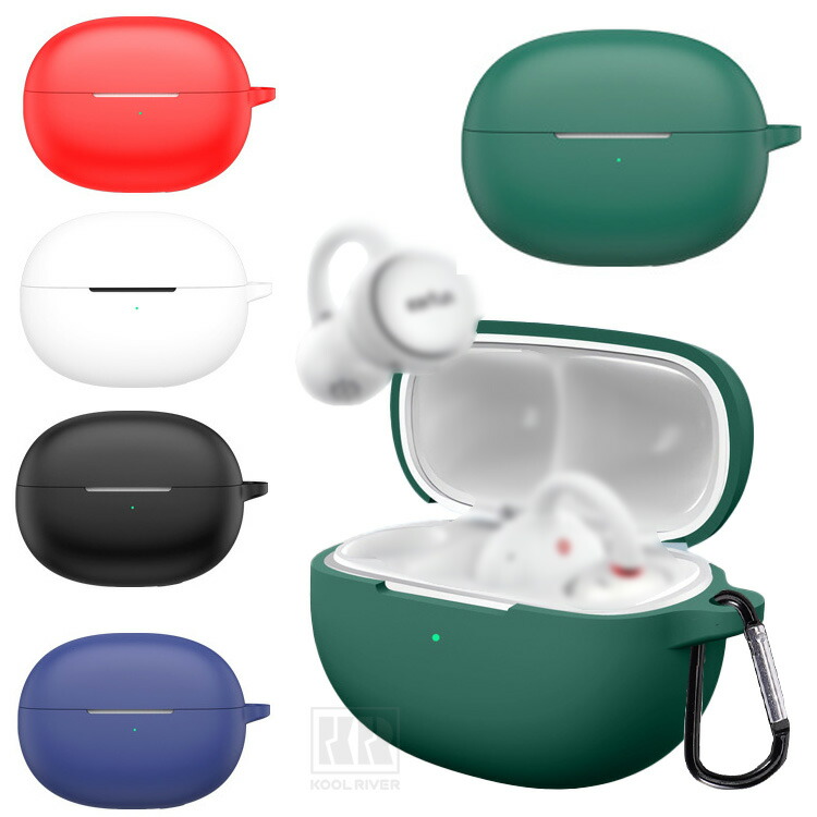 Insta EarFun Clip 2�Ή� �P�[�X �V���R�� �ی�P�[�X Qi�[�d ���C�����X�[�d�Ή� �[�d���t�� �J���r�i�t�� ���h�~ �\�t�g�J�o�[ �C���[�t�@�� �N���b�v2