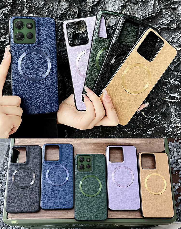 Edge 60 Pro ケース 60s 背面PUレザーケース Qi充電 ワイヤレス