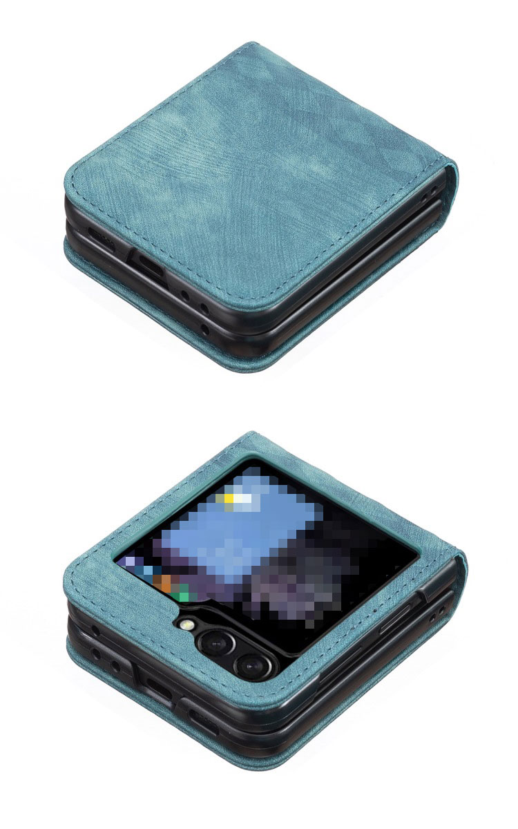 Galaxy Z Flip5 ケース / カバー 折りたたみ型 ストラップホール付き レザー調 ケース ギャラクシーZ フリップ5 アンドロイド おすすめ おしゃれ |  | 02