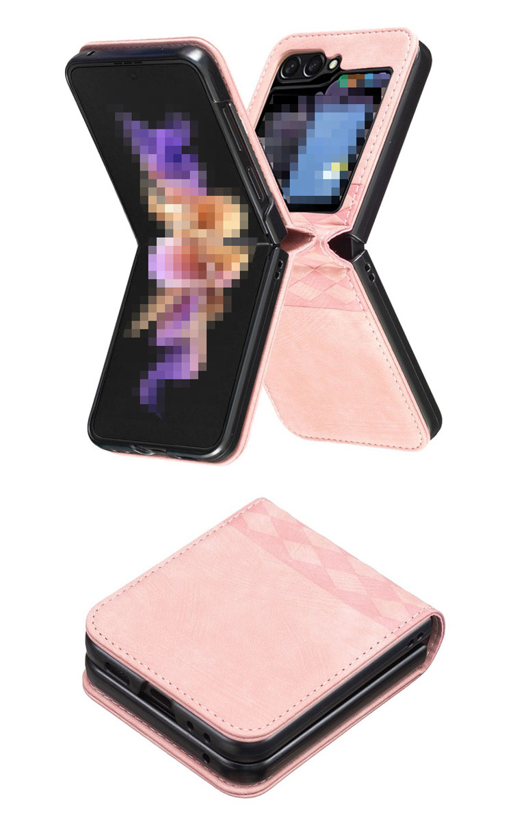 Galaxy Z Flip5 ケース / カバー 折りたたみ型 ストラップホール付き レザー調 ケース ギャラクシーZ フリップ5 アンドロイド おすすめ おしゃれ |  | 03