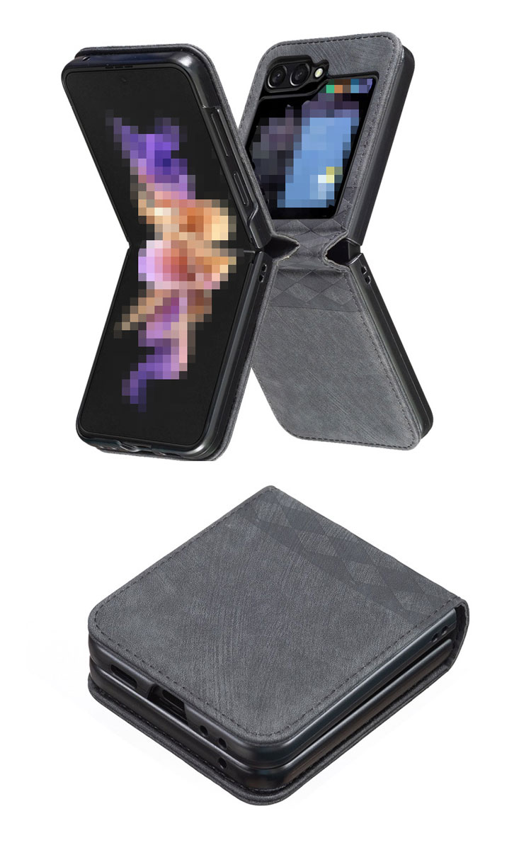 Galaxy Z Flip5 ケース / カバー 折りたたみ型 ストラップホール付き レザー調 ケース ギャラクシーZ フリップ5 アンドロイド おすすめ おしゃれ |  | 04
