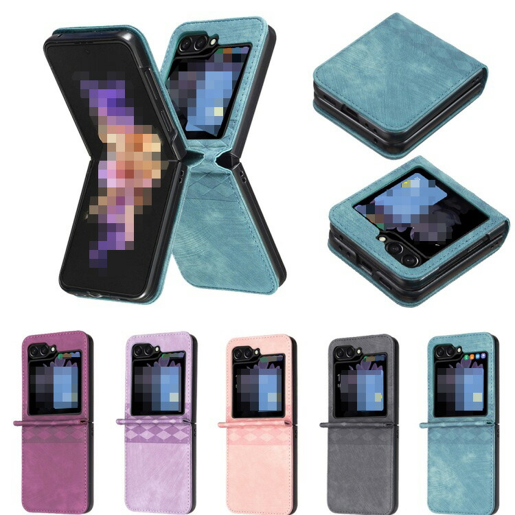 Galaxy Z Flip5 ケース / カバー 折りたたみ型 ストラップホール付き レザー調 ケース ギャラクシーZ フリップ5 アンドロイド おすすめ おしゃれ | 