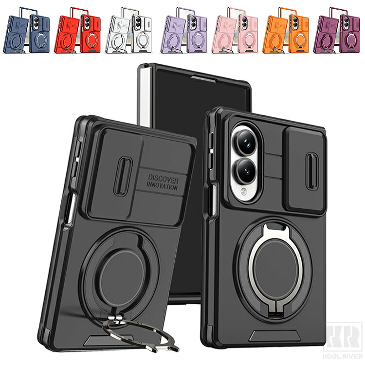 Galaxy Z Fold8 �P�[�X �J�o�[ �܂肽���݌^ �X���C�h���J���������Y�J�o�[�t�� �����Y�ی� ��̌^�X�}�z�����O�t�� �X�^���h�@�\