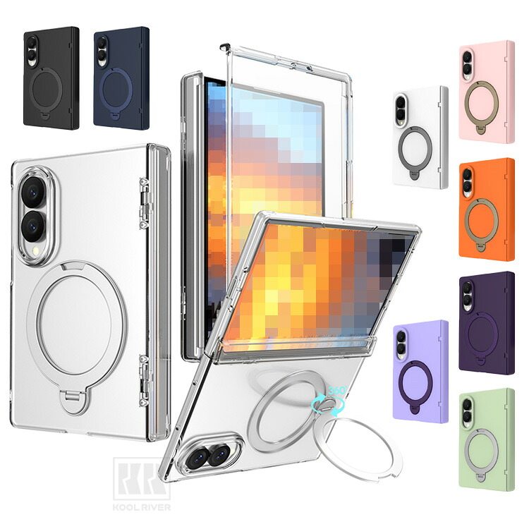Galaxy Z Fold8 �P�[�X �ϏՌ� �J�o�[ �܂肽���݌^ �����K���X�t�B�����t�� �v���X�`�b�N Qi�[�d ���C�����X�[�d�Ή� �n�[�h�P�[�X ��̌^�����O�t��