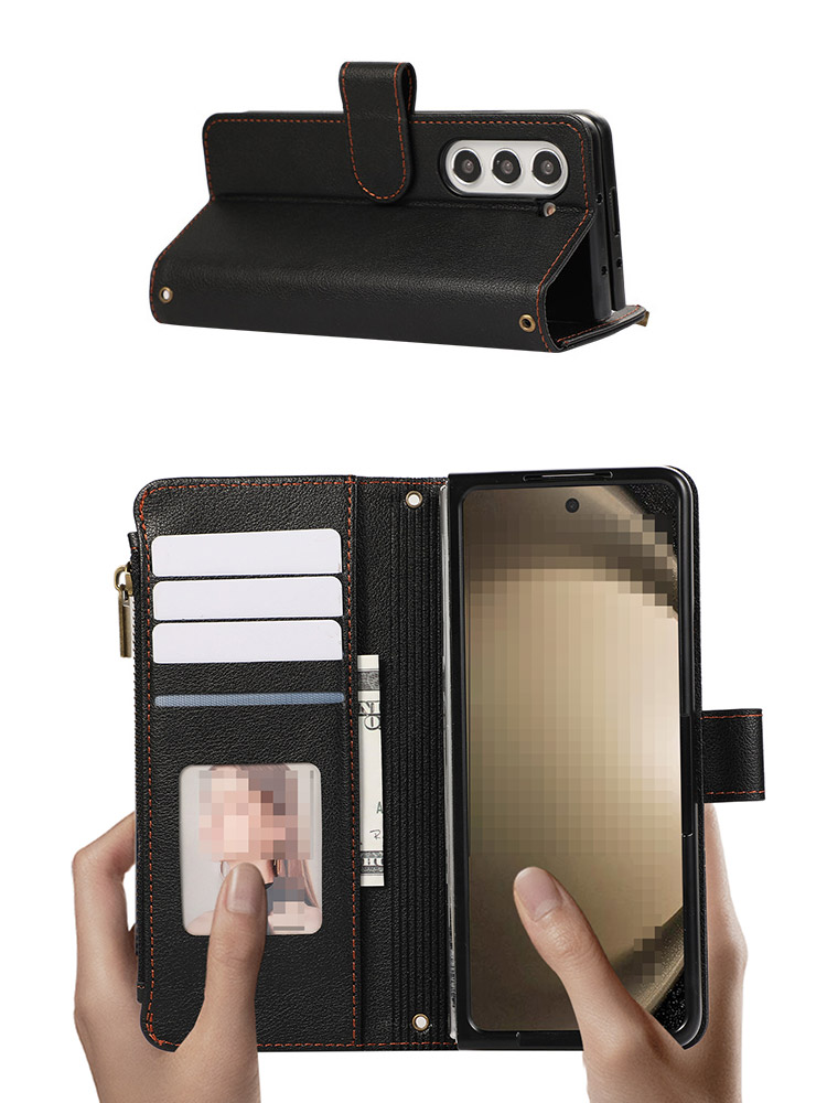 Galaxy Z Fold6 ケース スマホショルダー 手帳型PUレザーケース