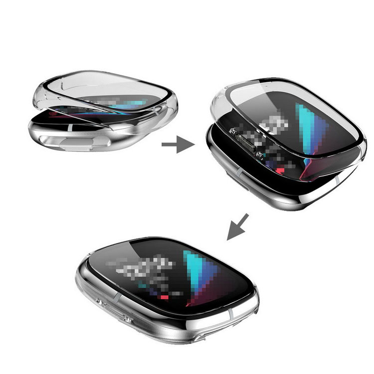 Fitbit Versa4/sense2 ケース カバー 強化ガラス（ガラスフィルム）付き 全面保護 液晶保護ケース フィルム一体 ハードケース フィットビット ヴァーサ｜keitaiichiba｜06
