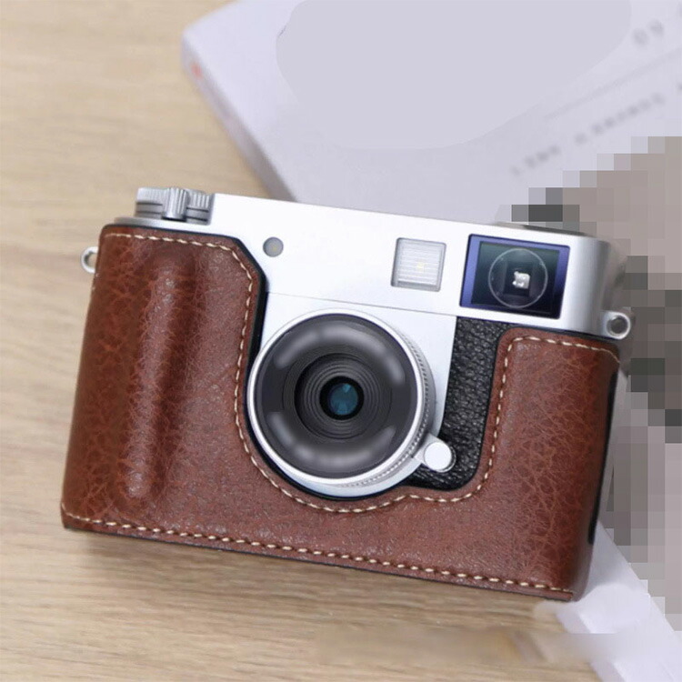 【美品】COOLPIX A （純正フード／ハーフケース付） FUJIFILM X half X-HF1 ケース PUレザーハーフケース ハーフカバー