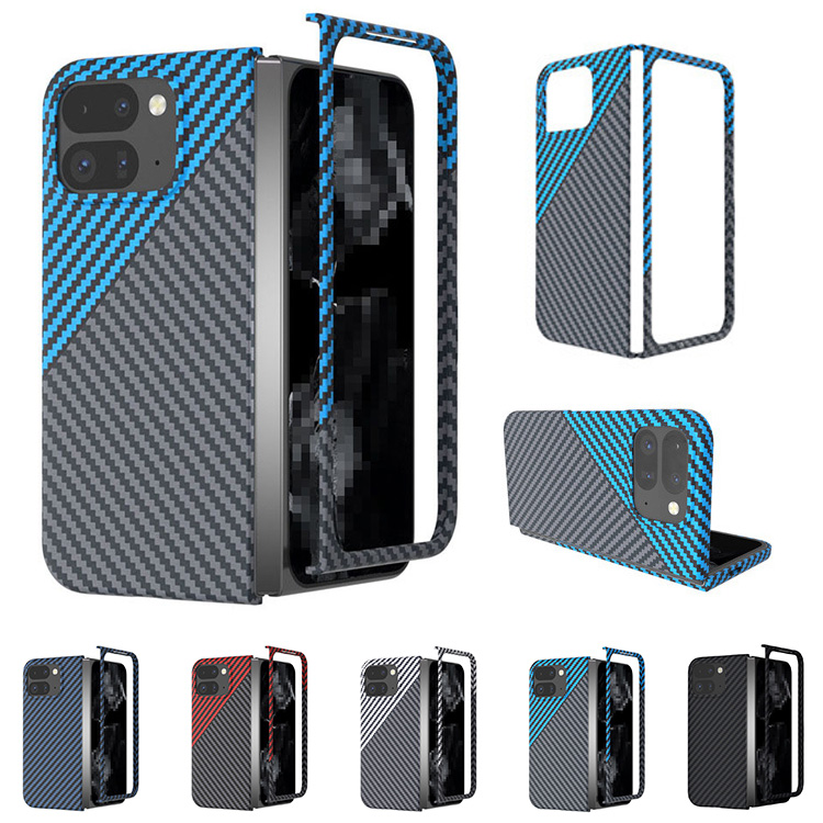 Pixel 9 Pro Fold ケース 耐衝撃 カバー カーボン調 PUレザー+ Pixel 9 Pro Fold ケース 耐衝撃 カバー カーボン調 PUレザー+