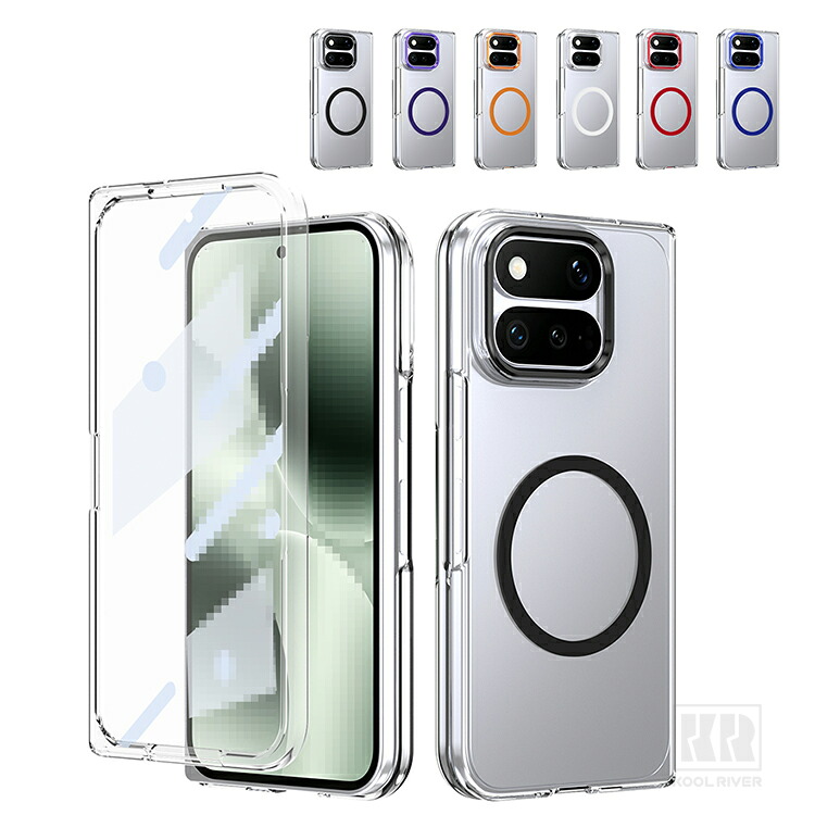 Pixel 11 Pro Fold �P�[�X �N���A �J�o�[ �O�ʋ����K���X ���b�L ���� Qi�[�d ���C�����X�[�d �Ή� �����K���X+�v���X�`�b�N �V���v�� ������ �������