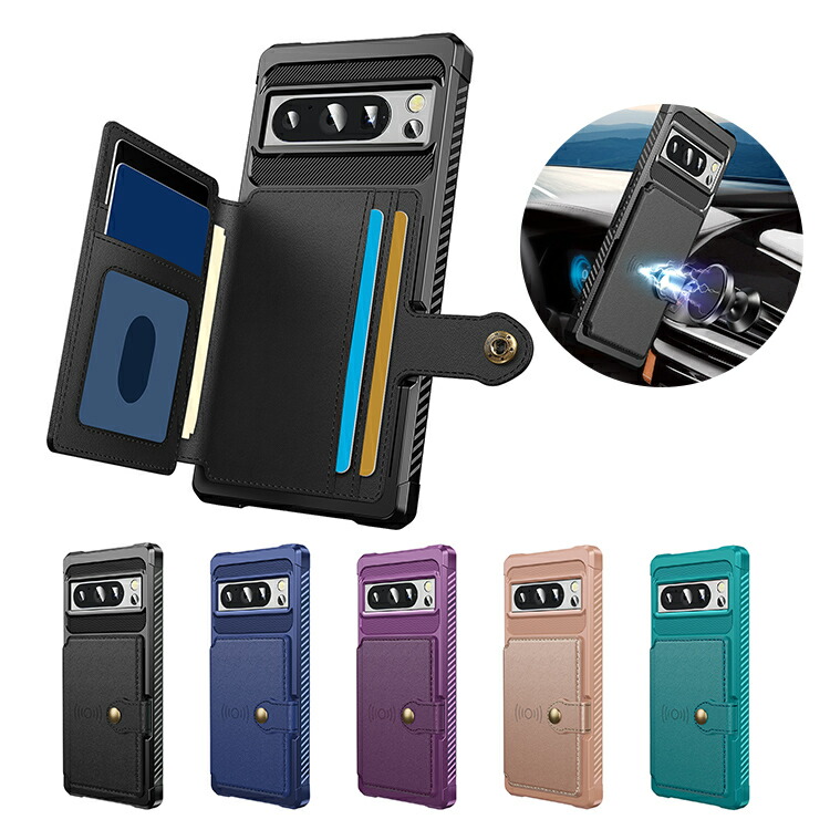 Pixel8 ケース Pro カバー TPU + PUレザー カード収納 シンプル 耐衝撃