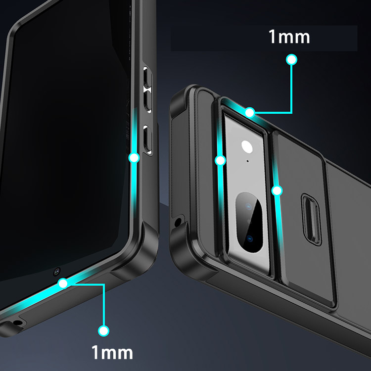 Pixel9a ケース 耐衝撃 カバー スライド式カメラレンズカバー付き