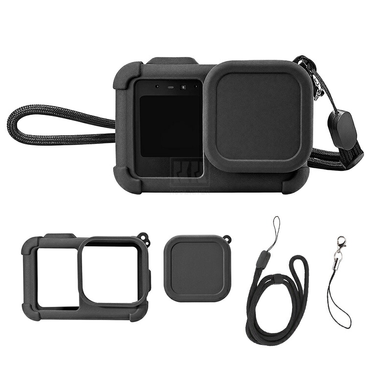 GoPro MISSION 1 �V���R���P�[�X + �����Y�ی� +�X�g���b�v�t�� MISSION1 PRO �V���R���J�o�[ �J���������Y�J�o�[ �J���������Y�ی� �V���v�� �������