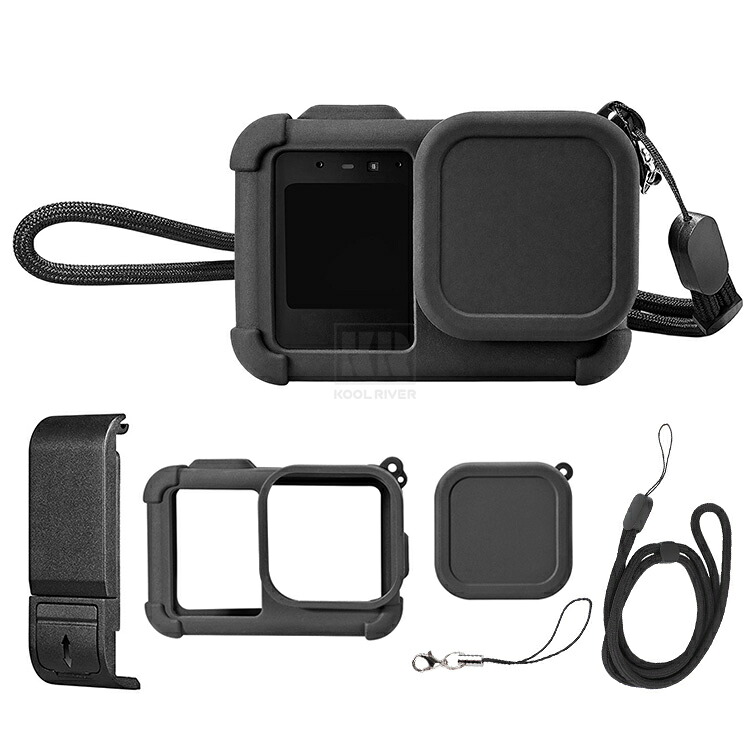 GoPro MISSION 1 �V���R���P�[�X + �����Y�ی�+�T�C�h�J�o�[+�X�g���b�v�t�� MISSION1 PRO �V���R���J�o�[ �J���������Y�J�o�[ �J���������Y�ی� �V���v��
