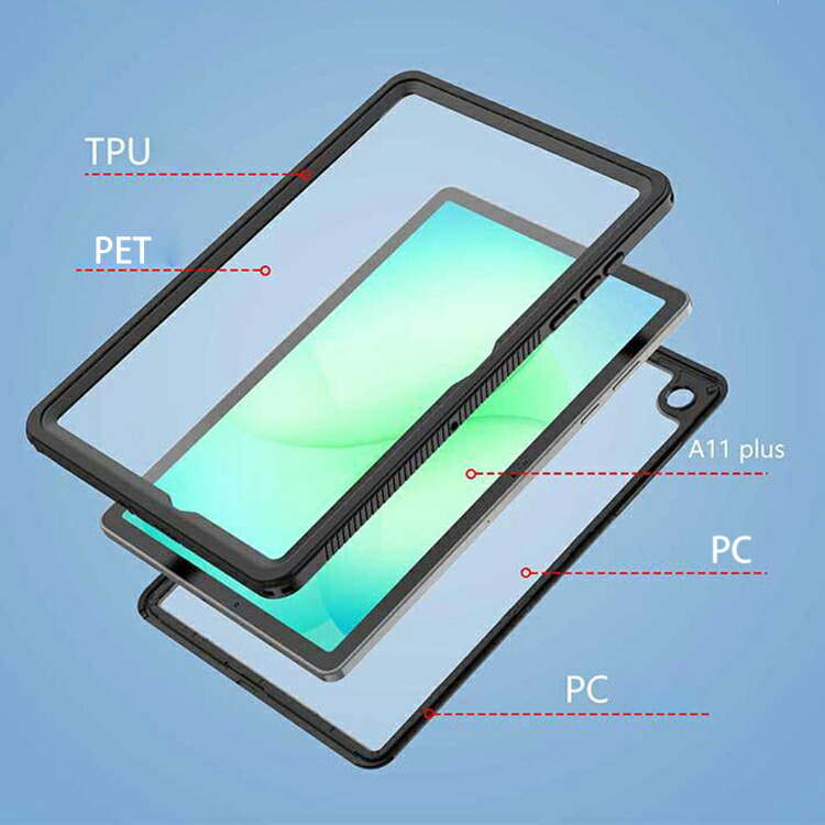 Galaxy Tab A11+ ケース 11インチ クリア カバー TPU 背面透明 両面