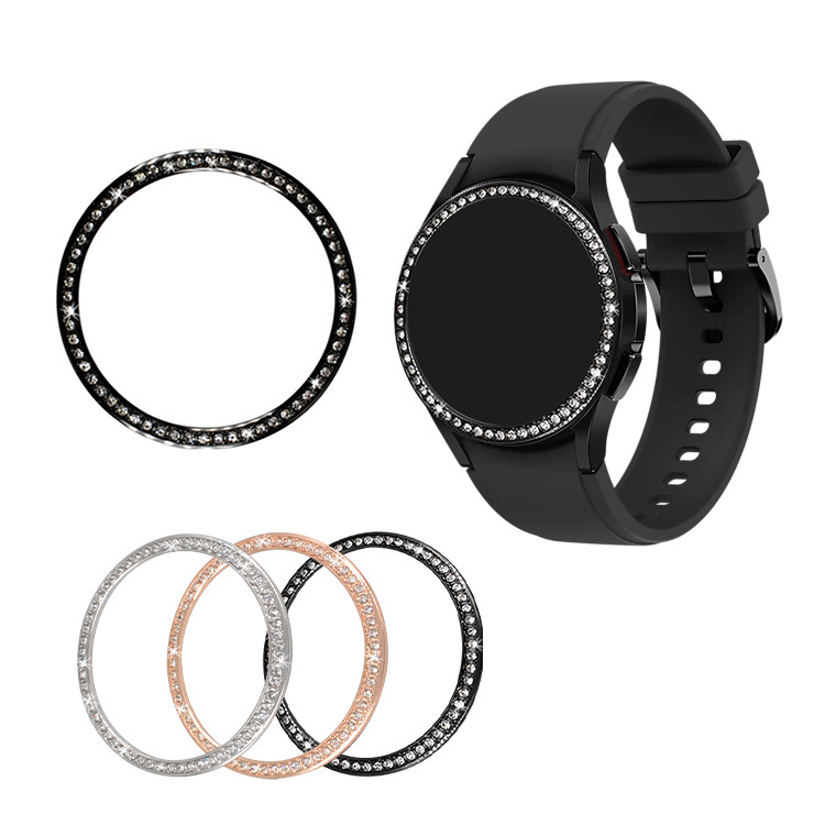 Galaxy Watch 4 Classic 42mm/46mm ベゼルリング 保護カバー ベゼルリングフレーム ステンレス 取付簡単 粘着式 ギャラクシーウォッチ｜keitaiichiba