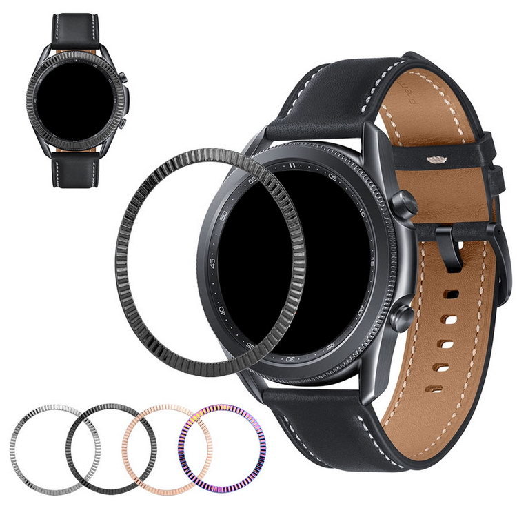 Galaxy Watch 4 Classic 42mm/46mm ベゼルリング 保護カバー ベゼルリング フレーム ステンレス 取付簡単 粘着式 ギャラクシーウォッチ｜keitaiichiba