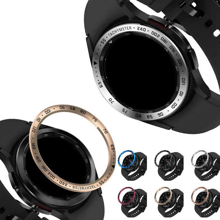 Galaxy Watch 4 Classic 42mm/46mm ベゼルリング 保護カバー ベゼルリング フレーム ステンレス 超簿 取付簡単 粘着式 ギャラクシーウォッチ | ブランド登録なし