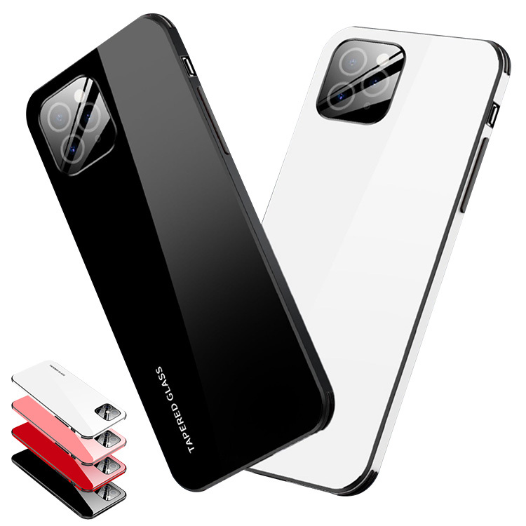 iPhone12 /12 mini /12 Pro /12 Pro Max �P�[�X/�J�o�[ TPU&amp;�w�ʋ����K���X �V���v�� �w�ʃJ�o�[ �A�C�t�H��12 / 12�~�j /12�v�� / 12�v���}�b�N�X