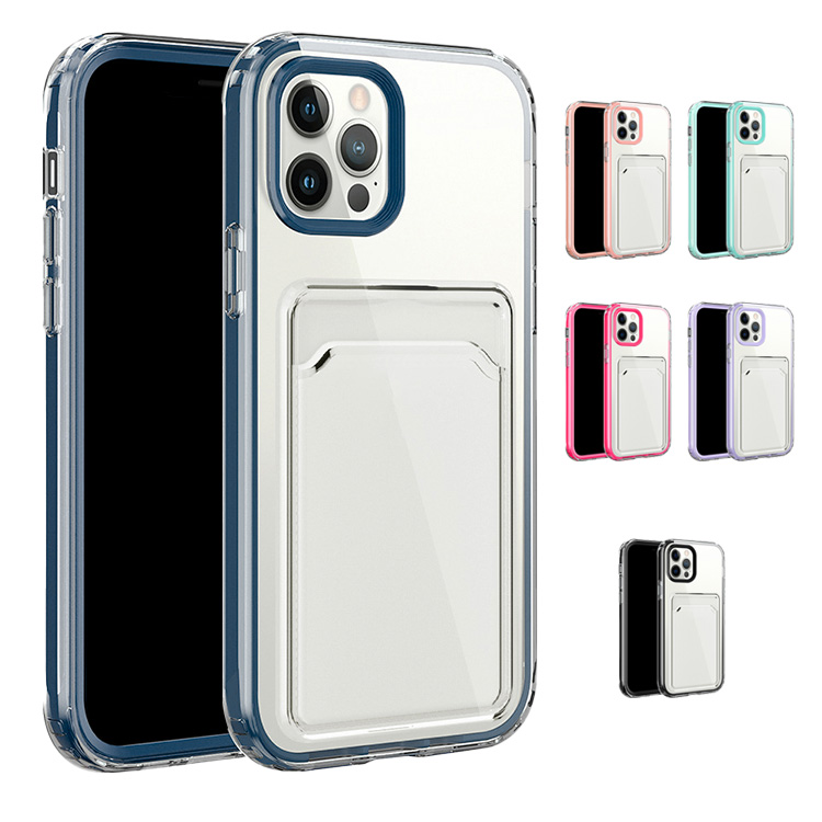 iPhone13/13 mini/13 Pro/13 Pro Max クリアケース/カバー TPU カード収納 シンプル レンズ保護 背面透明ケース｜keitaiichiba