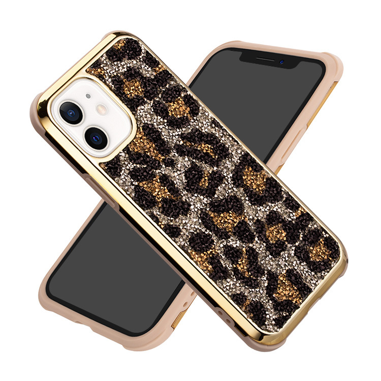 iPhone13/13 mini/13 Pro/13 Pro Max ケース/カバー ヒョウ柄 メッキ