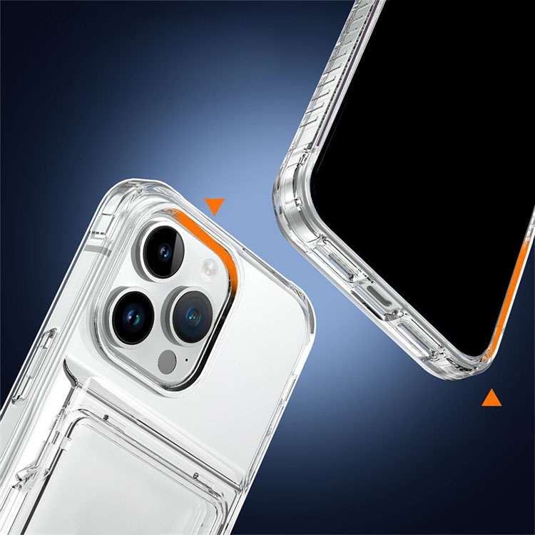 iPhone15 ケース 耐衝撃 カバー カード収納付き TPU+プラスチックスタンド機能 透明 シンプル 一体型 iPhone 15 Plus/15 Pro/15 Pro Max｜keitaiichiba｜05