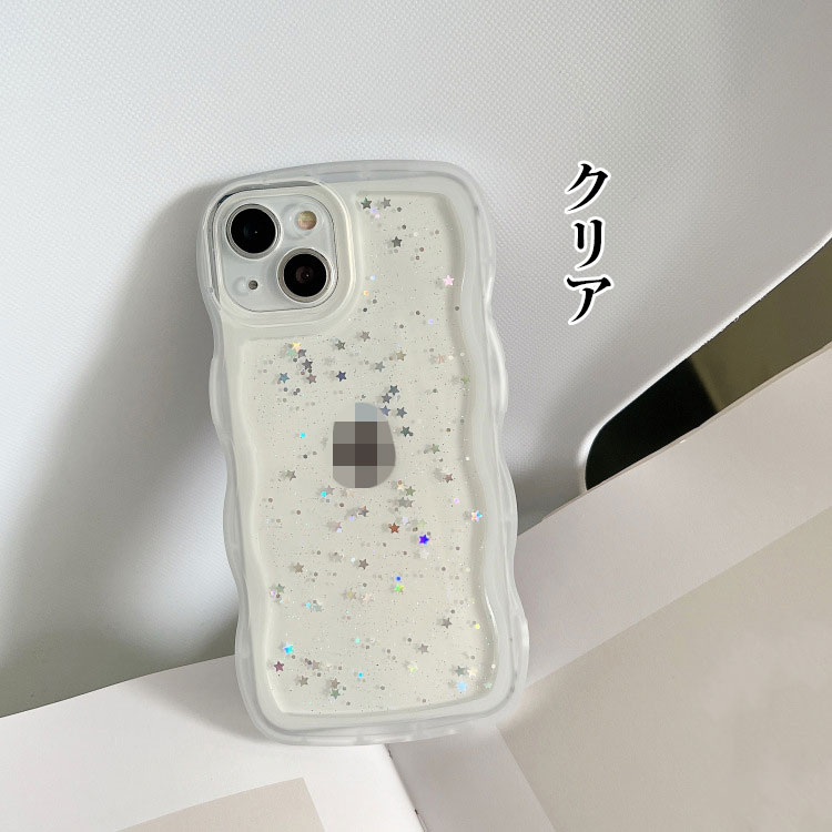 iPhone15 耐衝撃 ケース カバー かわいい キラキラ 透明 TPU ソフトケース  保護ケース iPhone 15 Plus/15 Pro/15 Pro Max｜keitaiichiba｜05