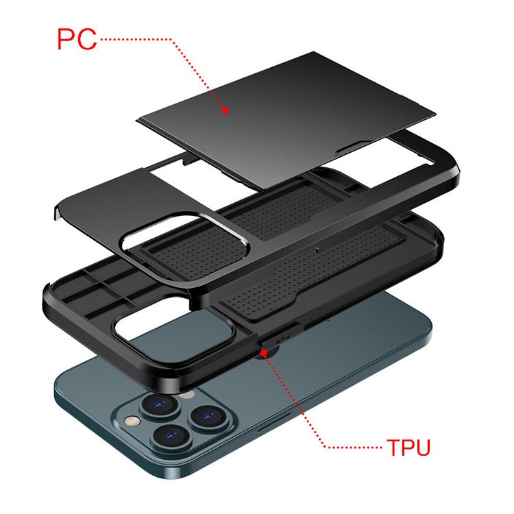 iPhone15 耐衝撃 ケース カバー TPU+プラスチック カード収納付き シンプル iPhone 15 Plus/15 Pro/15 Pro Max｜keitaiichiba｜06