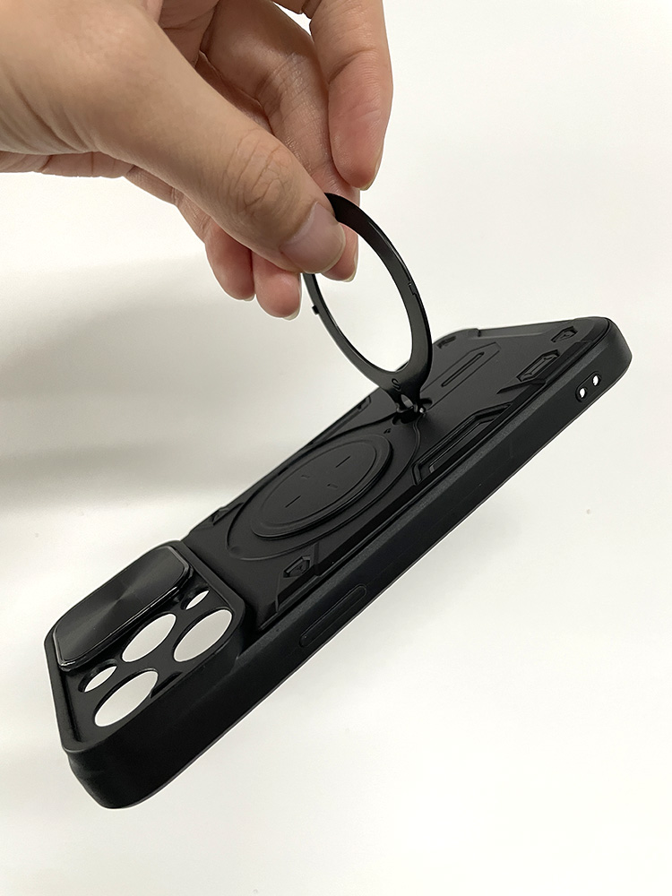 iPhone15 ケース 耐衝撃 カバー スライド式カメラレンズカバー付き